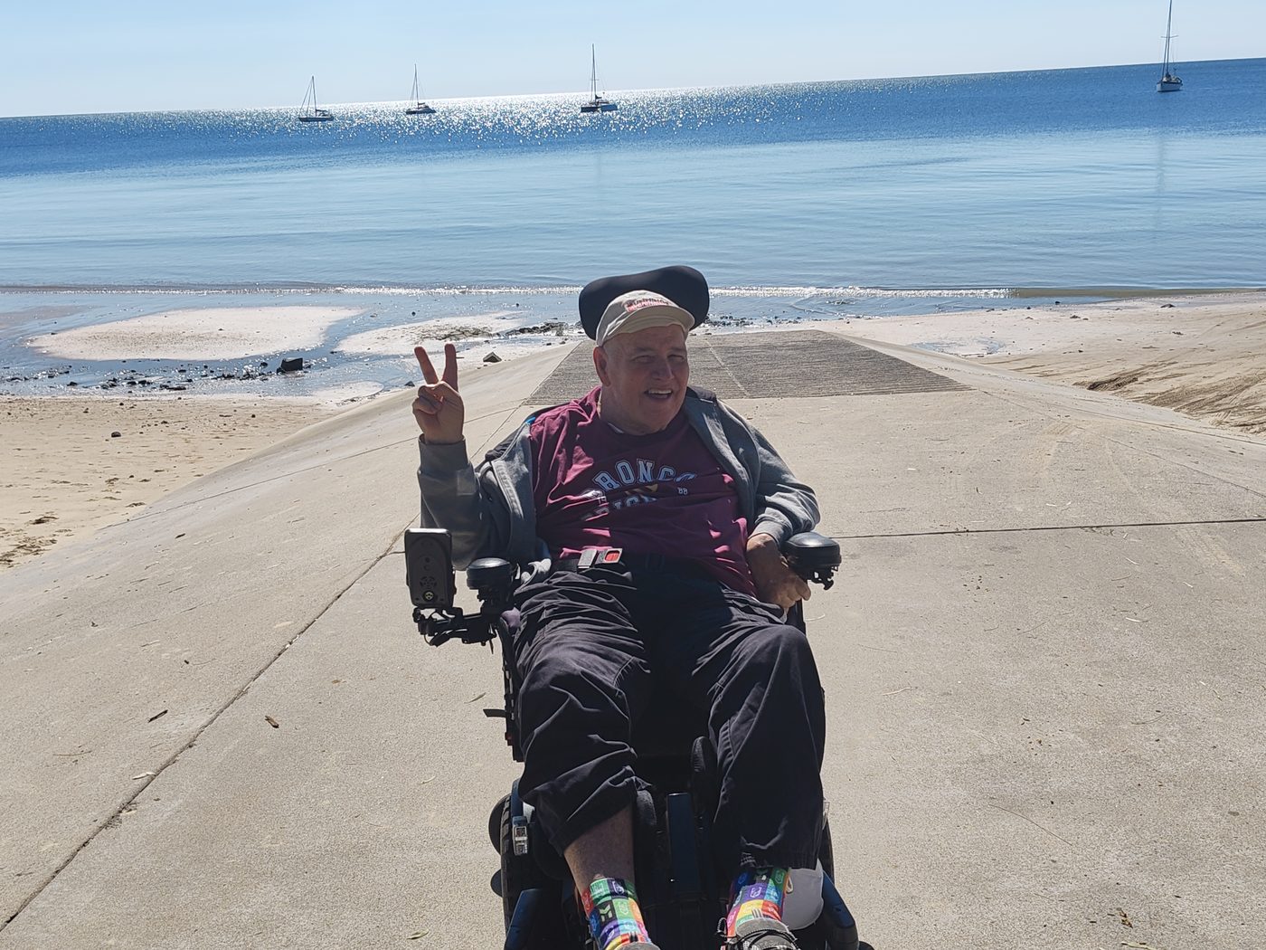 Client enjoying the beach at Hervey Bay