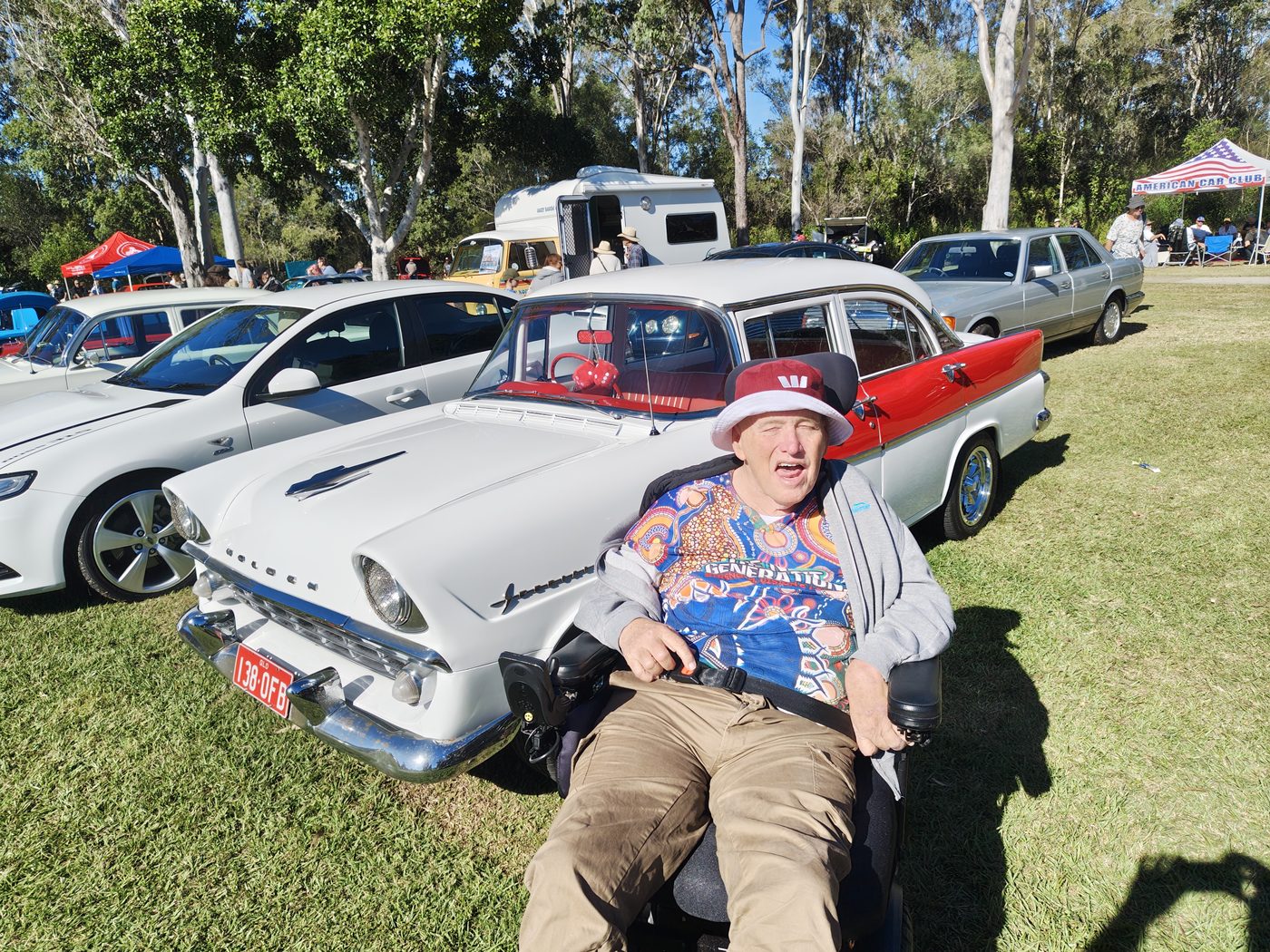Client attending a local car show