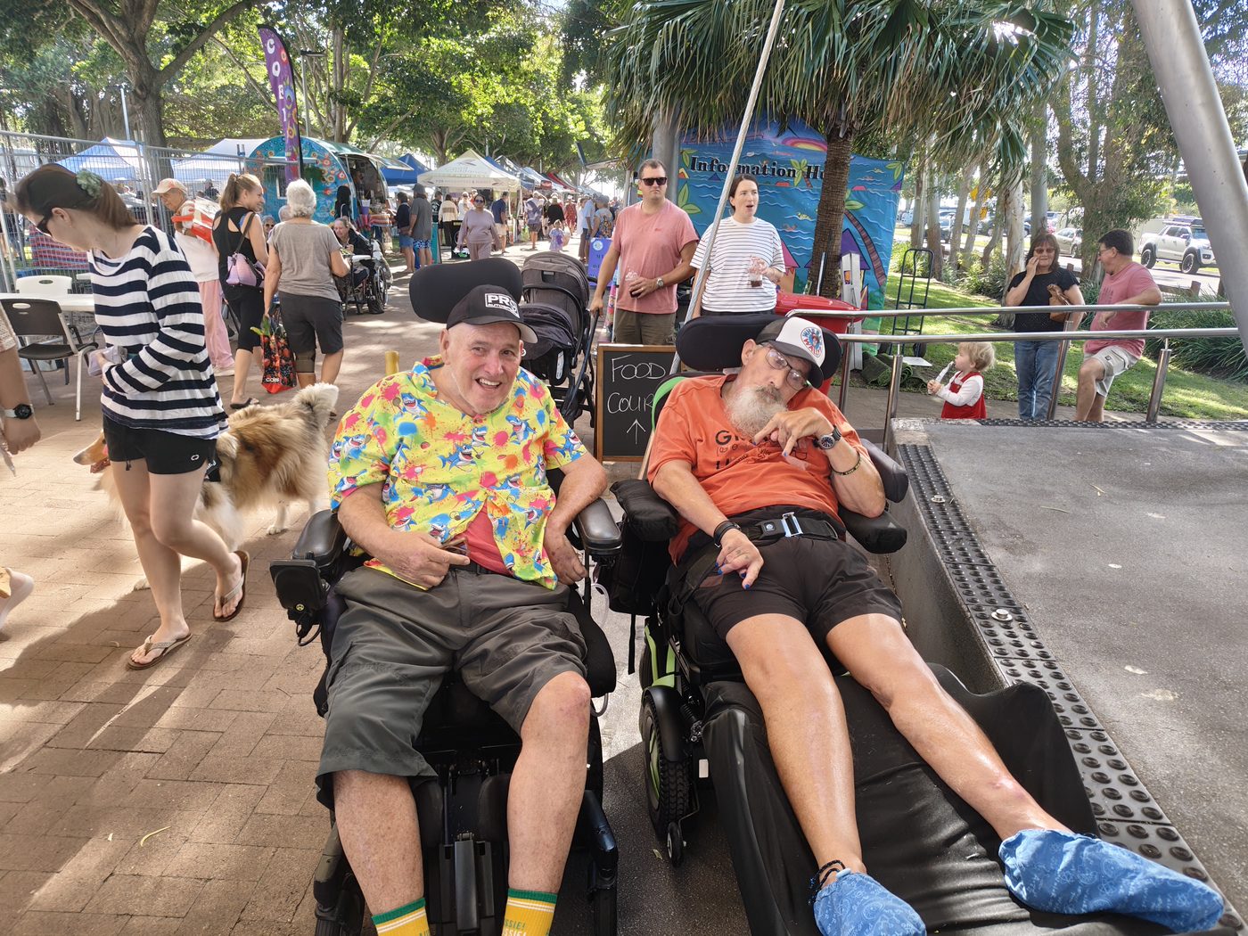Clients enjoying a community market outing